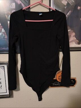 Old Navy brand black square neck bodysuit